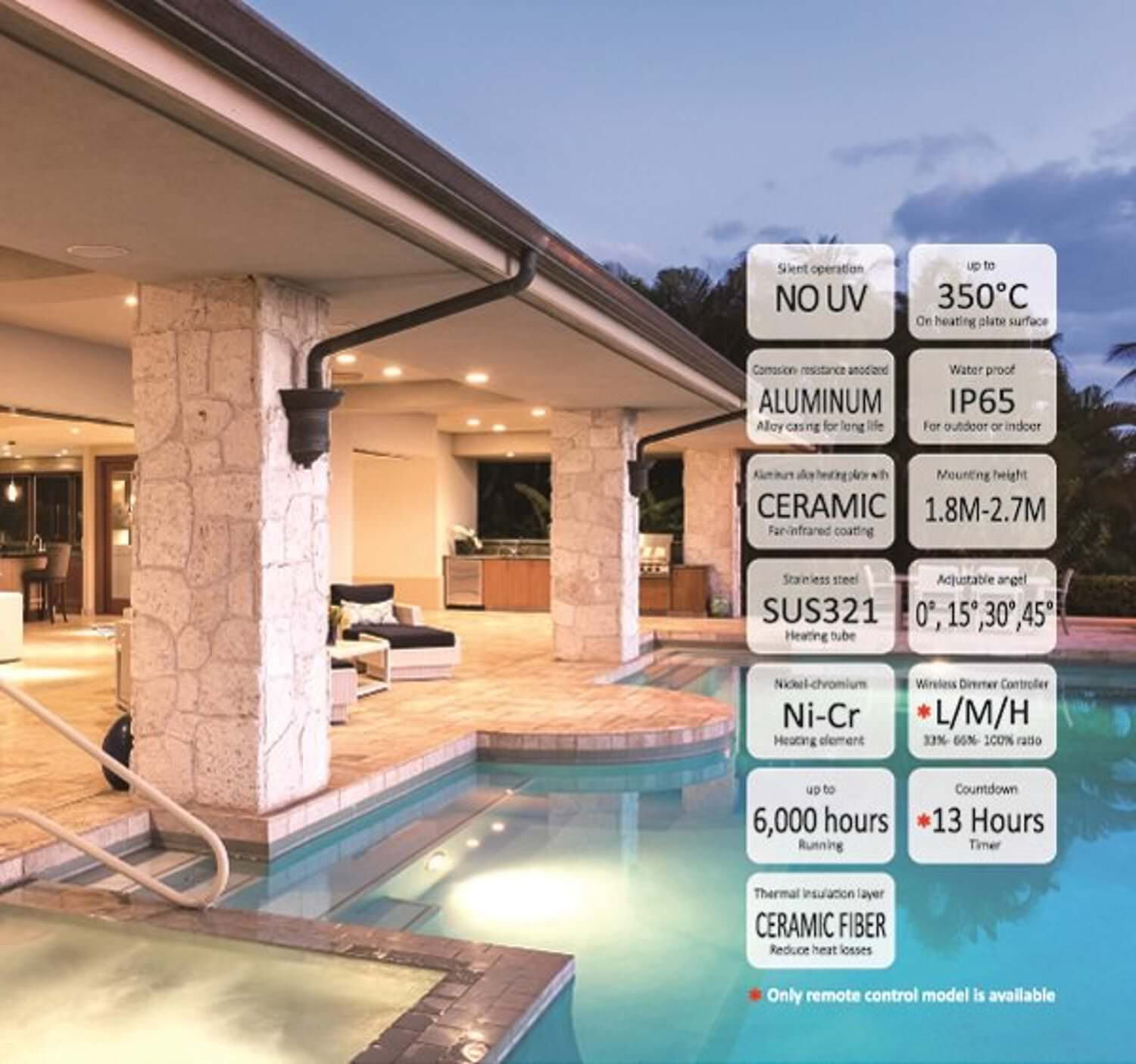 Инфракрасный обогреватель из стеклокерамики и алюминия SINED CALORE 3200 ARCH-00023258 - Вид №4