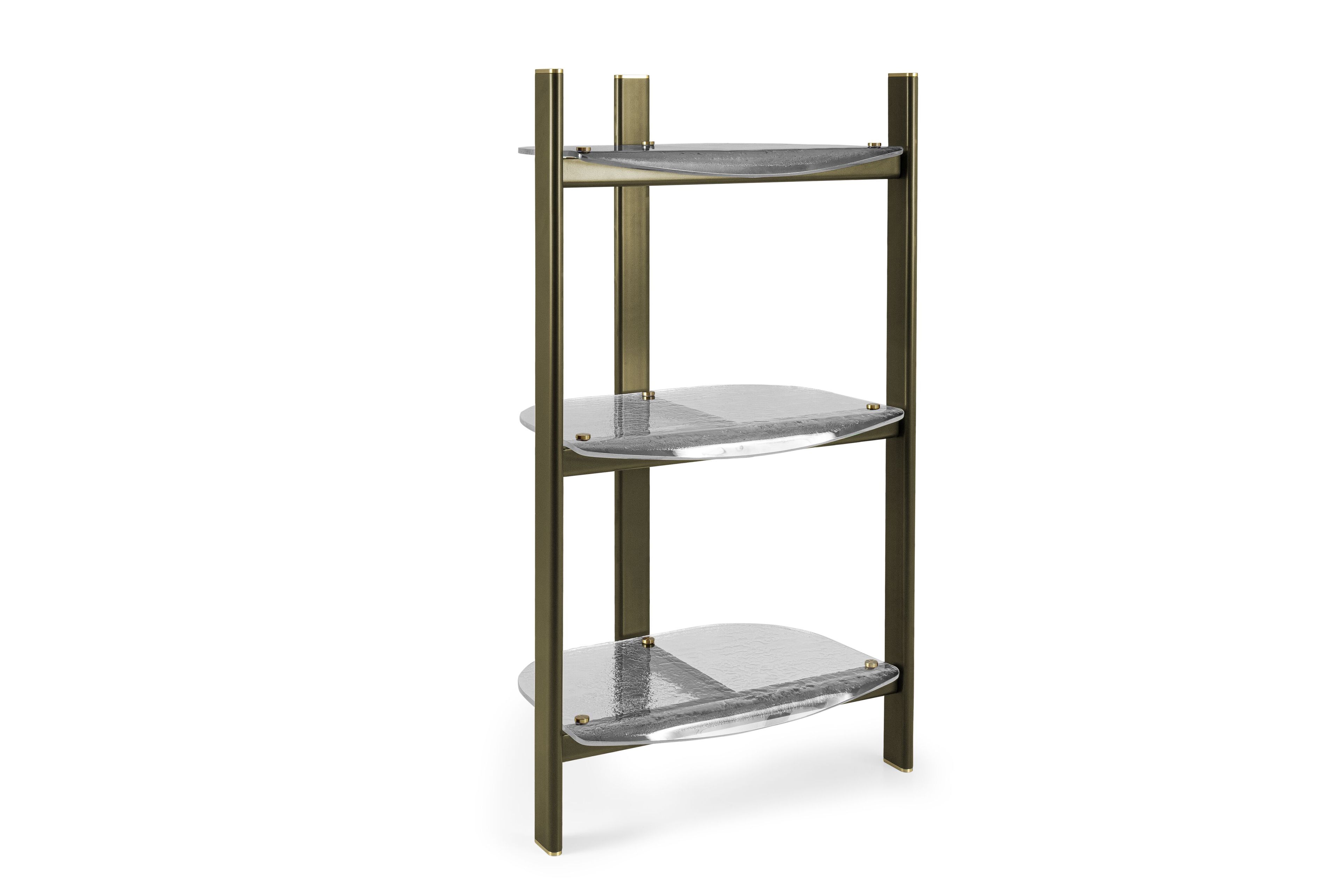 Отдельно стоящий книжный шкаф из металла и стекла Borzalino PETRA ARCH-00103714 - Вид №1