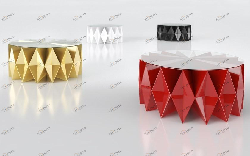 altreforme Низкий круглый журнальный столик из алюминия и стекла Arlecchino sun-id-1467761