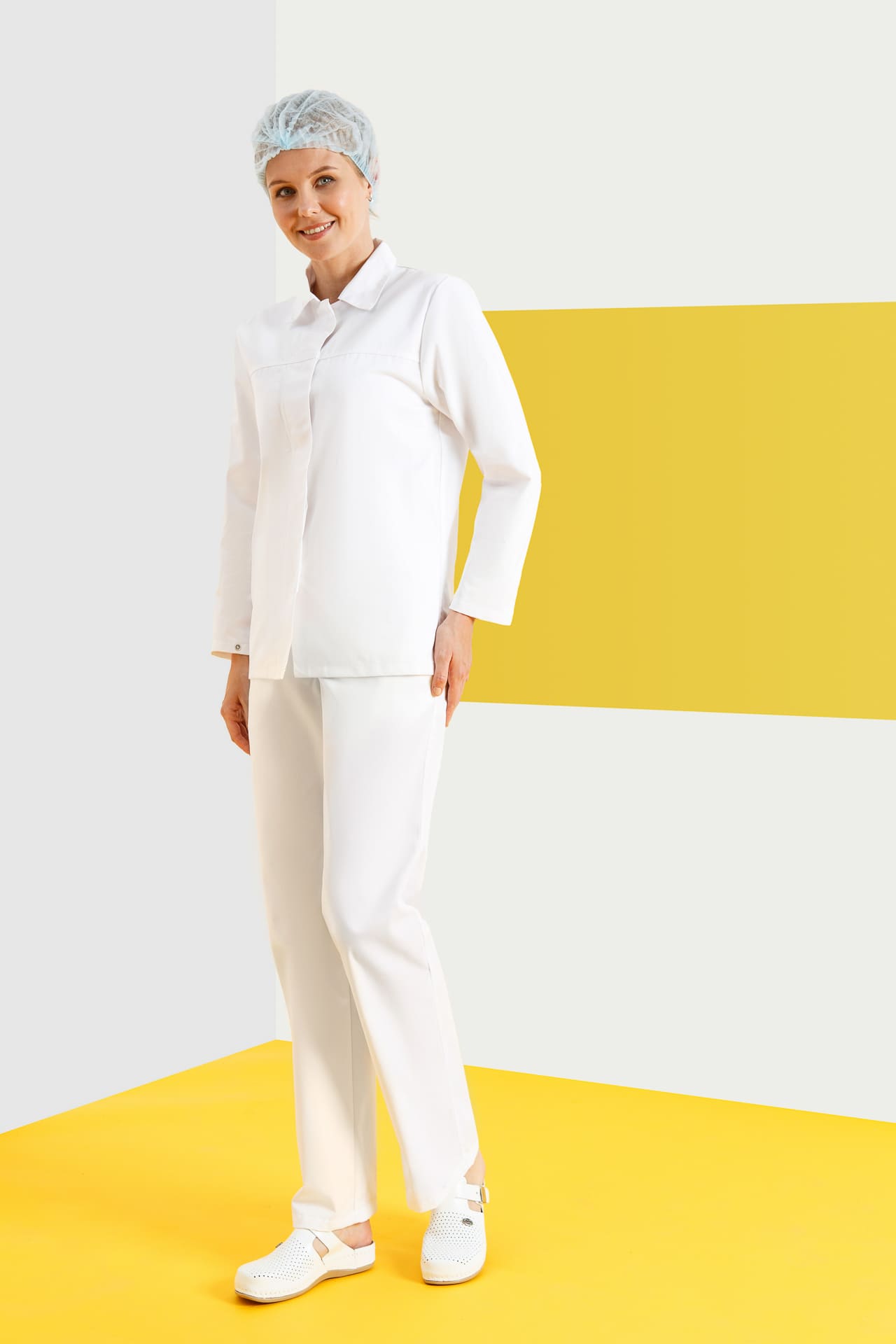 5041557 Куртка Эйч-Лайн женская белая  Одежда для поваров  размер 56-58/158-164 Спецодежда  - Вид №3