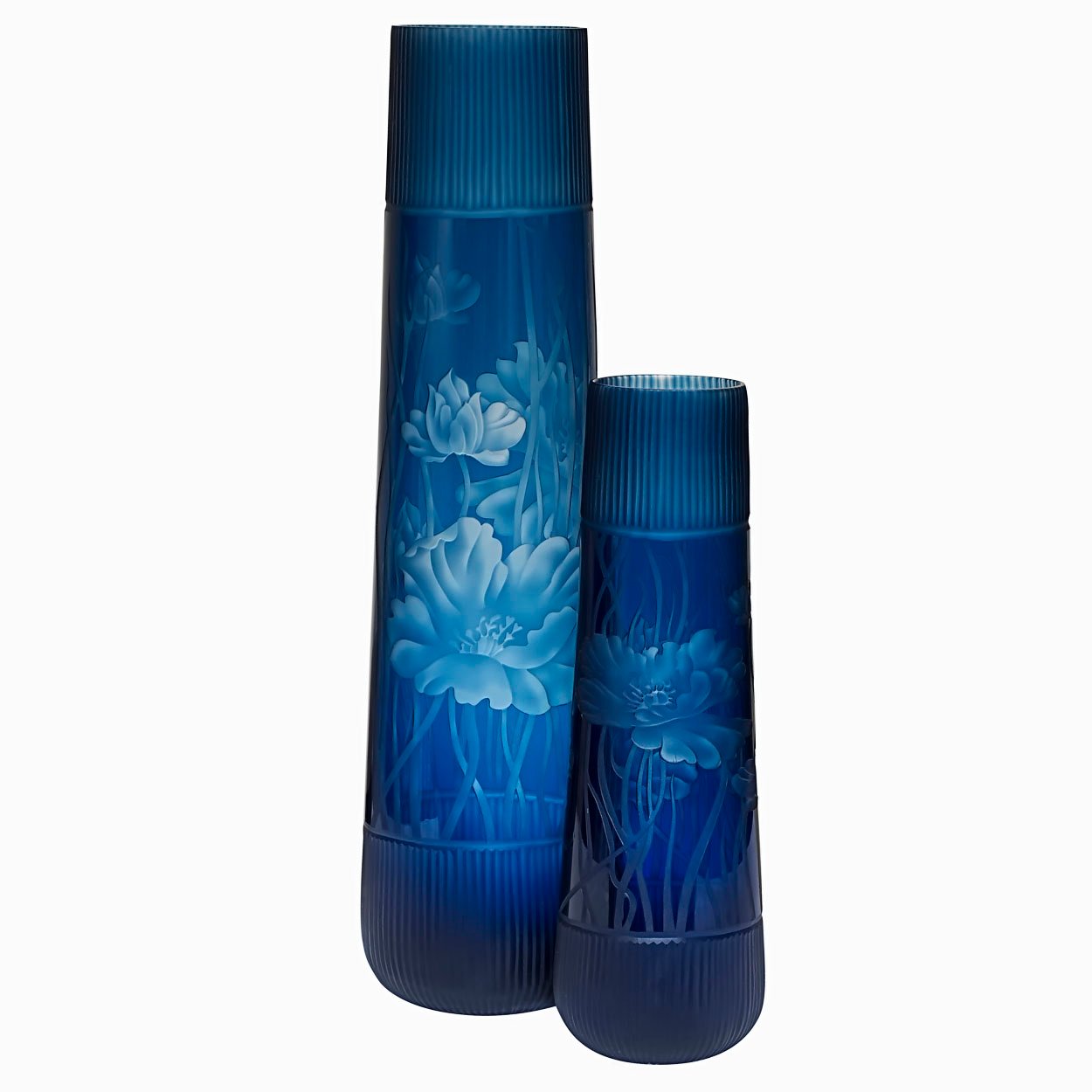 Ваза стеклянная синяя 75х20 см GARDA DECOR ДИЗАЙНЕРСКИЕ 033948 Синий  - Вид №1