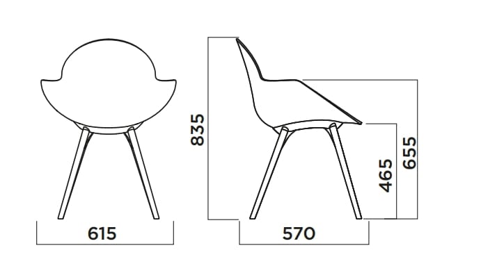 Полипропиленовый стул с подлокотниками Infiniti Cookie ARCH-00113662 - Вид №3