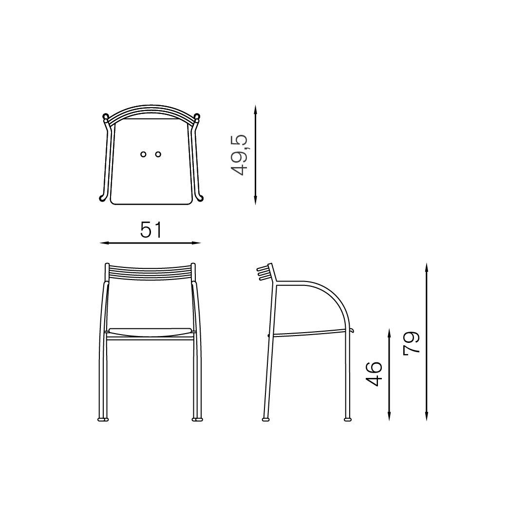 Стальной стул с подлокотниками BALERI ITALIA FRANCESCA SPANISH ARCH-00122578 - Вид №2