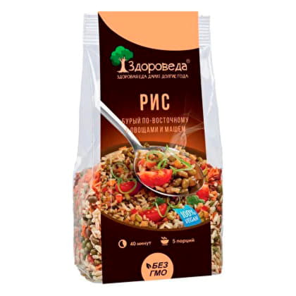 Рис бурый с машем и овощами по-восточному Здороведа 250 г Santreyd 13081 - Вид №1