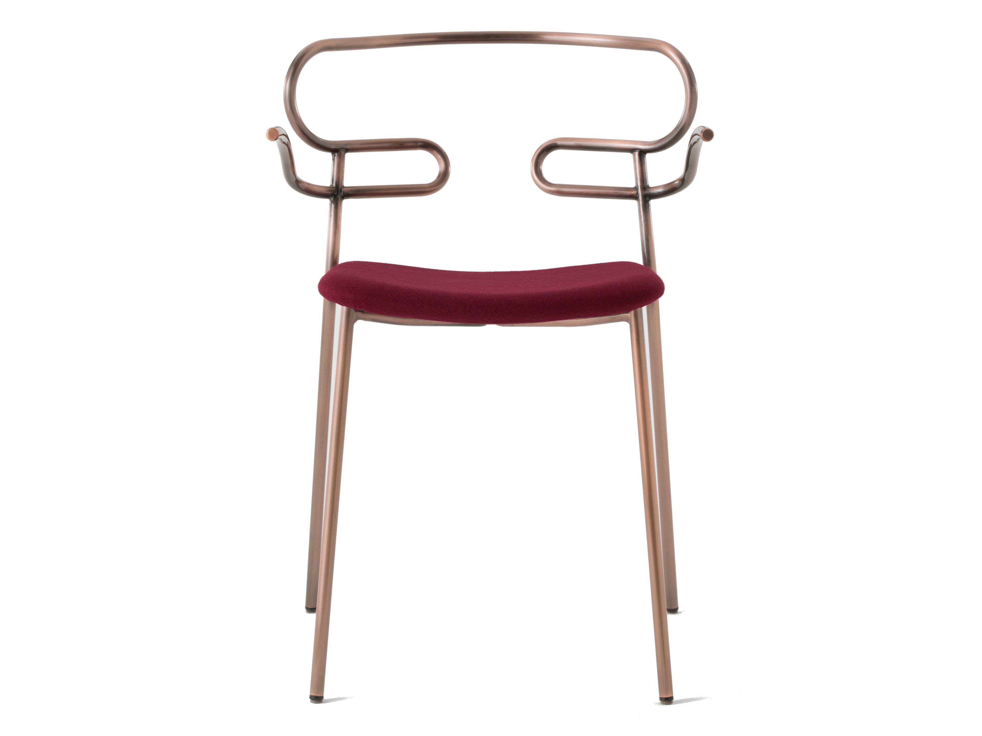 Металлический стул для ресторана с подлокотниками со встроенной подушкой TrabA' Генуя ARCH-00107492