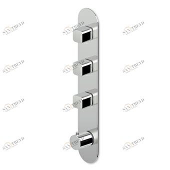 ZBR665 - R97822 Встраиваемый термостатический смеситель для душа 1/2 '' с 3-мя запорными кранами. Zucchetti Brim 