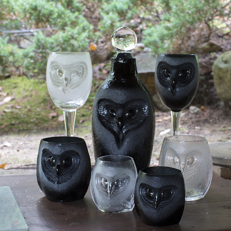 44095 Штоф из чёрного хрусталя "Сова", 280 мм. Maleras  - Вид №3