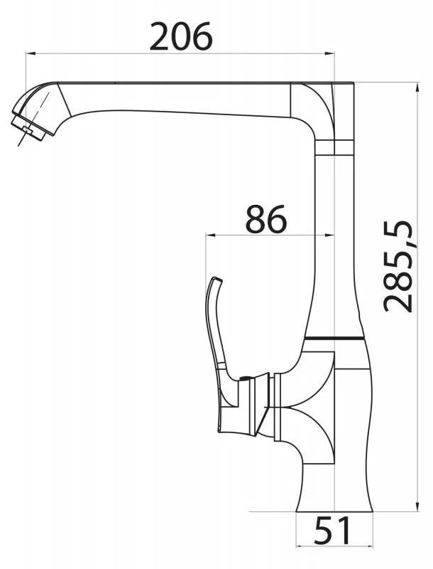 Смеситель для кухни TRULA TRU-LAM-CRM BELBAGNO  - Вид №1