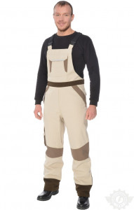 68987 Полукомбинезон "Таймыр" зимний бежево - коричневый  Зимняя спецодежда  размер 52-54/170-176