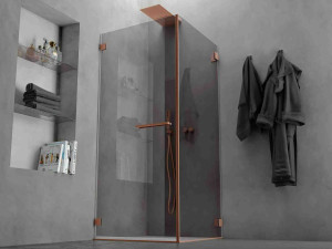 Алюминиевая и стеклянная угловая душевая кабина с распашной дверью