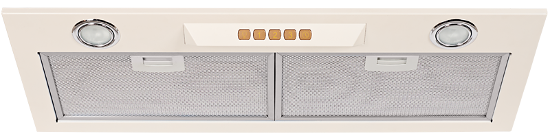 INLINEA 72 C Встраиваемая вытяжка, ширина 72 см, отвод/рециркуляция, 650 м3/час, электронное управление, 3 скорости, галогенное освещение 2х20 вт, анодированный алюминиевый жироулавливающий фильтр,таймер, угольный фильтр с6с (опция), 42-56 дб, цвет бежевы Santreyd  - Вид №1