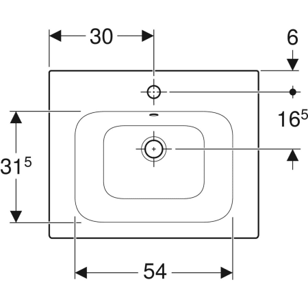 122255000 Встраиваемая раковина Geberit Renova Plan Geberit  - Вид №12