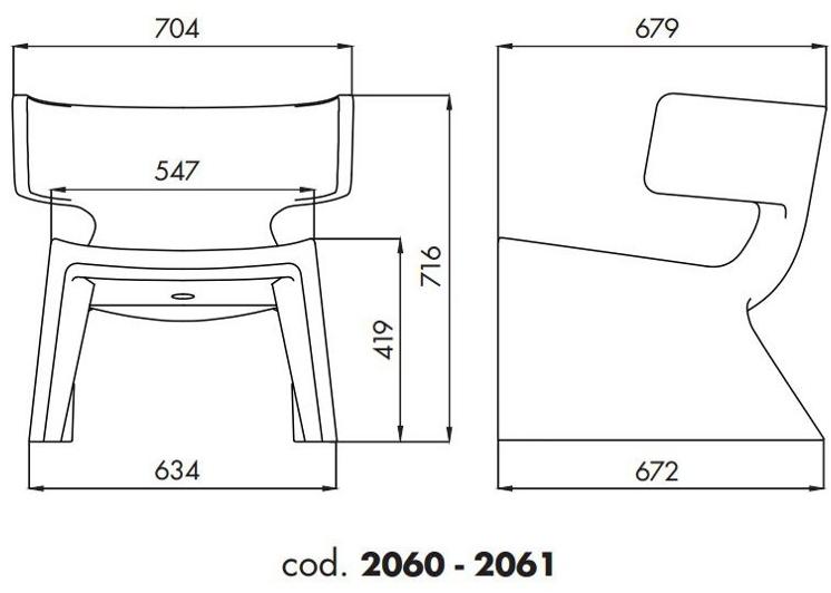 ALMA DESIGN Кресло полиэтиленовое с подлокотниками Meg 2060 - Вид №4
