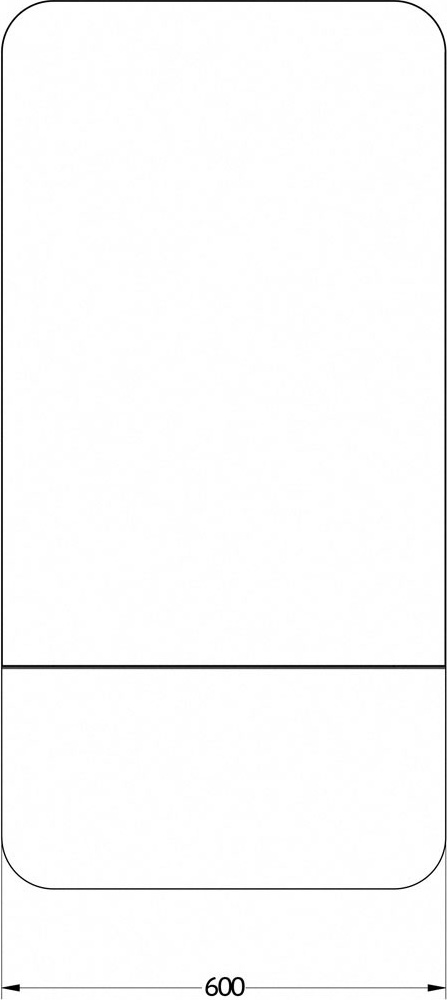 BY 0553 Зеркало с металлической полкой 60 cm EVOFORM Shadow - Вид №1