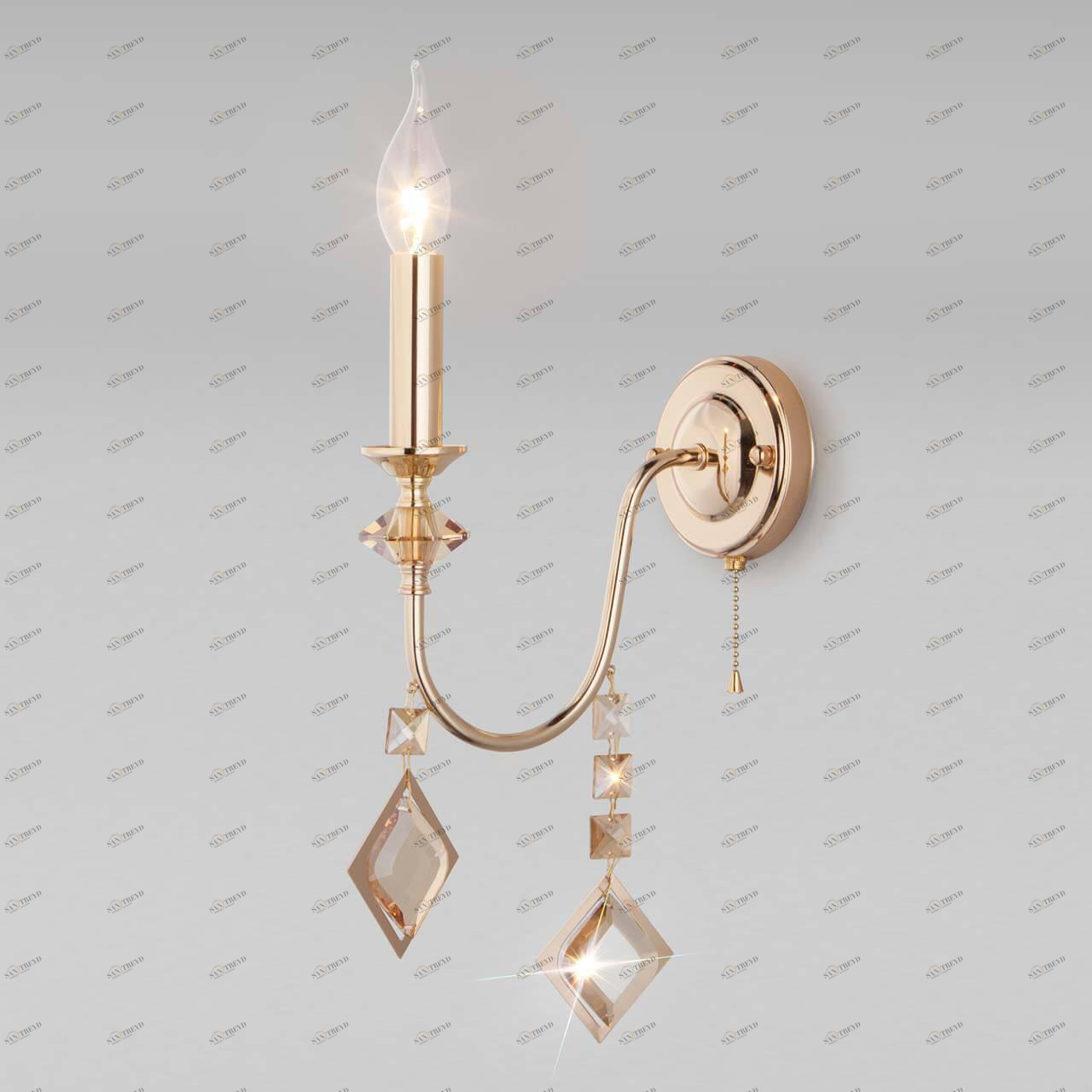 Бра настенное золотистое Eurosvet Telao 10110/1 Strotskis EUROSVET СВЕЧА 00-3930477 Золото 