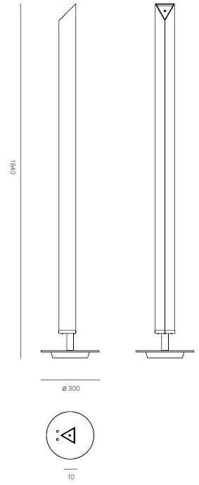 Firmamento Milano Светодиодный торшер из стали и стекла  Plc013fm-wh  - Вид №3