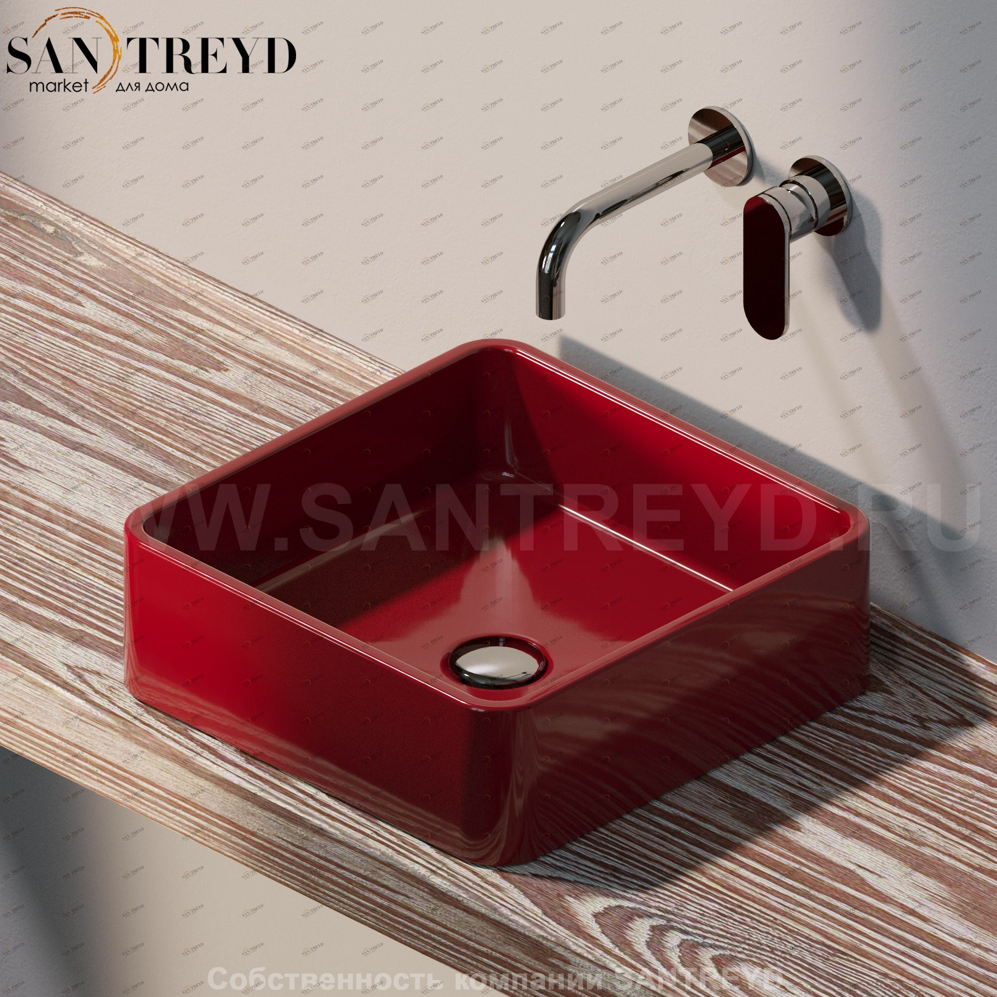 MWL403011 Накладная раковина на столешницу  квадратная Ceramica Flaminia Miniwash