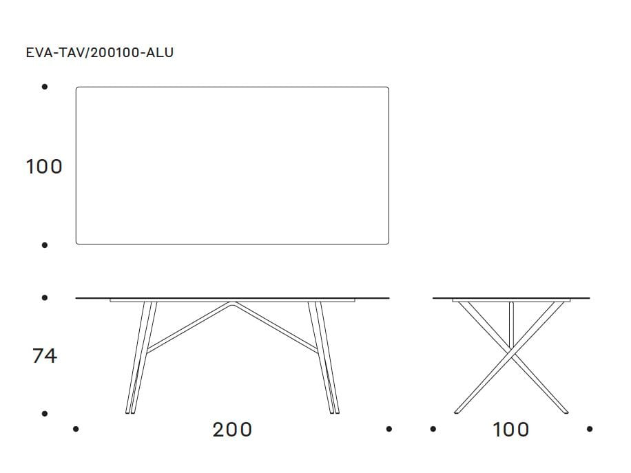Алюминиевый прямоугольный садовый стол с порошковым покрытием Nodo Italia Eva ARCH-00084147 - Вид №3