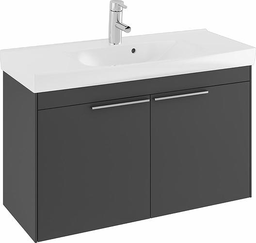 47385 Комплект мебели IFO Sense, с двумя дверцами, компактный, Ш = 600 мм, Ш1 = 622 мм, темно-серый  - Вид №4