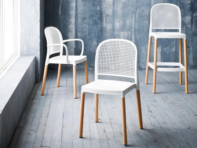 GABER Табурет из технополимера со спинкой Panama sun-id-1404405 - Вид №3