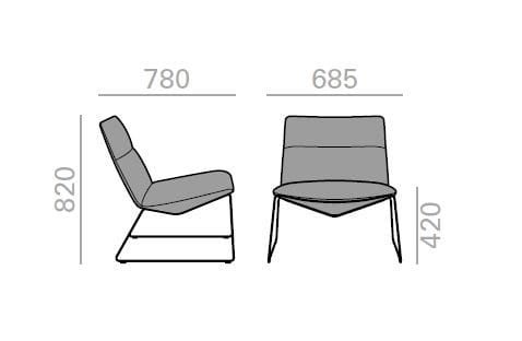 Кресло с салазками Andreu World Capri Lounge ARCH-00053564 - Вид №3