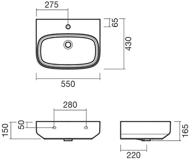 Раковина накладная 55 Sanitana BE YOU S10061736200000  - Вид №1