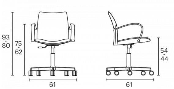 ENEA Офисный стул из ткани с 5 спицами и подлокотниками Global sun-id-1496377 - Вид №1