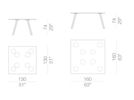 Квадратный ламинированный стол Lapalma ARCH-00033097 - Вид №11