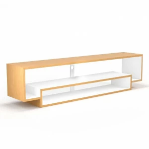 Тумба под телевизор длинная белая 140 см Tube-3 BRAGIN DESIGN  256499 Бежевый;белый