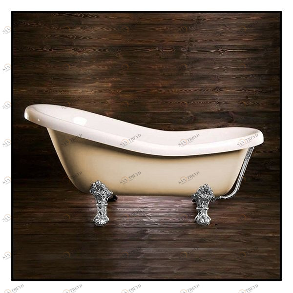 Ванна Akcjum Rectime 170 WR-02-05-Ch-J овальная кремовая с хромированными ножками WR0205CHJ