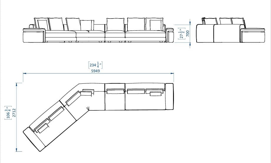 Модульный тканевый диван Casa Magna Essence ARCH-00132696 - Вид №9
