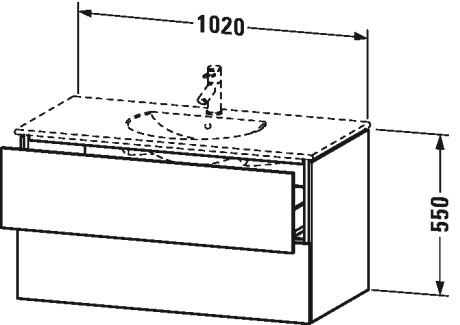 LC626302121 Тумбочка подвесная L-Cube #LC6263 1020 x 534 мм Орех темный декор Duravit - Вид №1