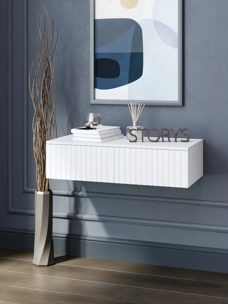 91243414 Консоль Storys Сити 110x18x34 см 1 ящик ЛДСП цвет белый STLM-1088382