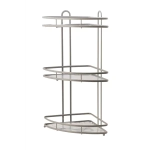 Полка для ванной Swensa Termo SWR-1003 трёхъярусная угловая металл цвет серый