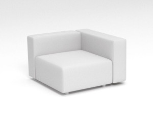 Угловое садовое кресло из ткани