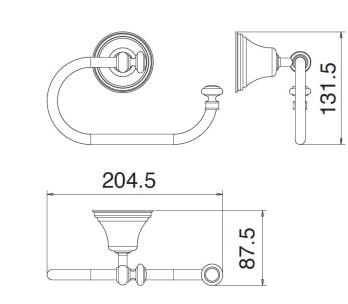 Металлический держатель рулона Rubinetterie Treemme 8200 ARCH-00099769 - Вид №2