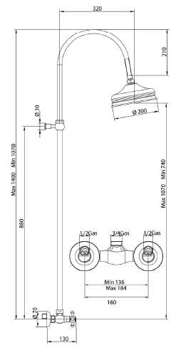 664620SN06 Душевая система Bandini Antica Santreyd - Вид №1