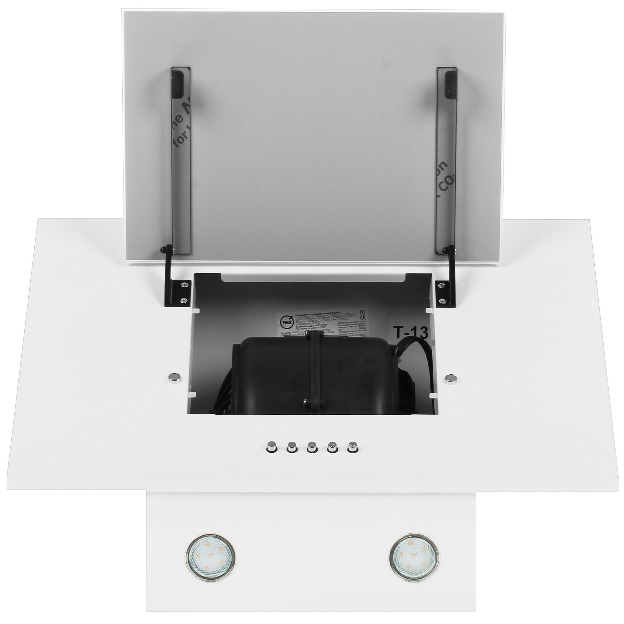 8130129 Вытяжка наклонная MBS GALTONIA 160 GLASS белый/белый STDN-0063693 - Вид №8