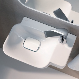 125540000 Подвесная раковина настенная прямоугольная Keramag  белая  - Вид №1