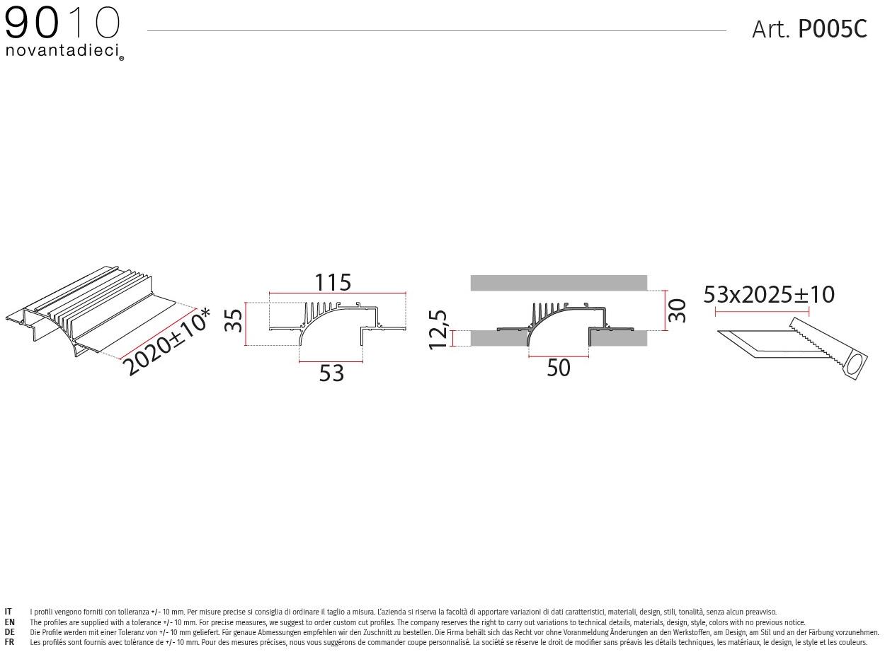9010 novantadieci Линейный световой профиль из alumite®  P005  - Вид №3
