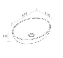 L243T0R0V0.100 Накладная раковина овальная A. e T. Italia THIN Белый глянцевый AeT ITALIA - Вид №1