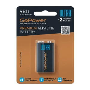 Батарейка алкалиновая Gopower Ultra 6LR61