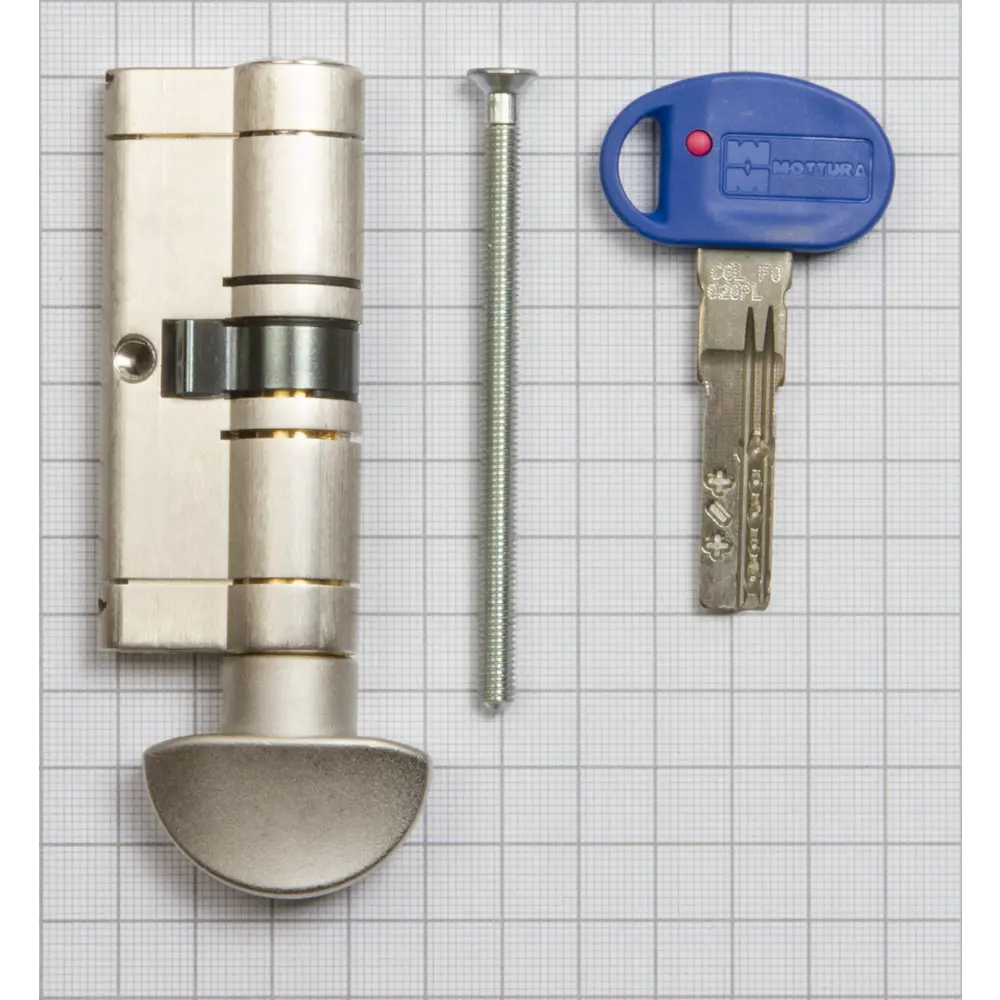 Цилиндр Mottura Champions Pro CP4F363601R, 31x10x31 мм, ключ/вертушка, цвет матовый никель STLM-2072449 - Вид №2