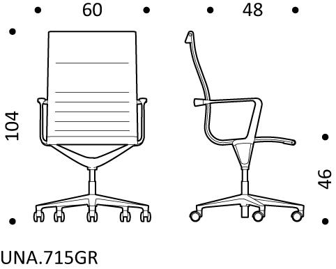 ICF Поворотное офисное кресло из ткани с 5 спицами на колесиках Una chair sun-id-1367412 - Вид №4