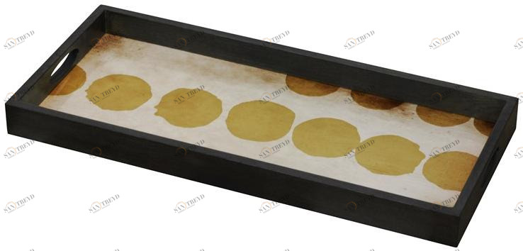 Ethnicraft Прямоугольный поднос из дерева и стекла Translucent silhouettes 20442