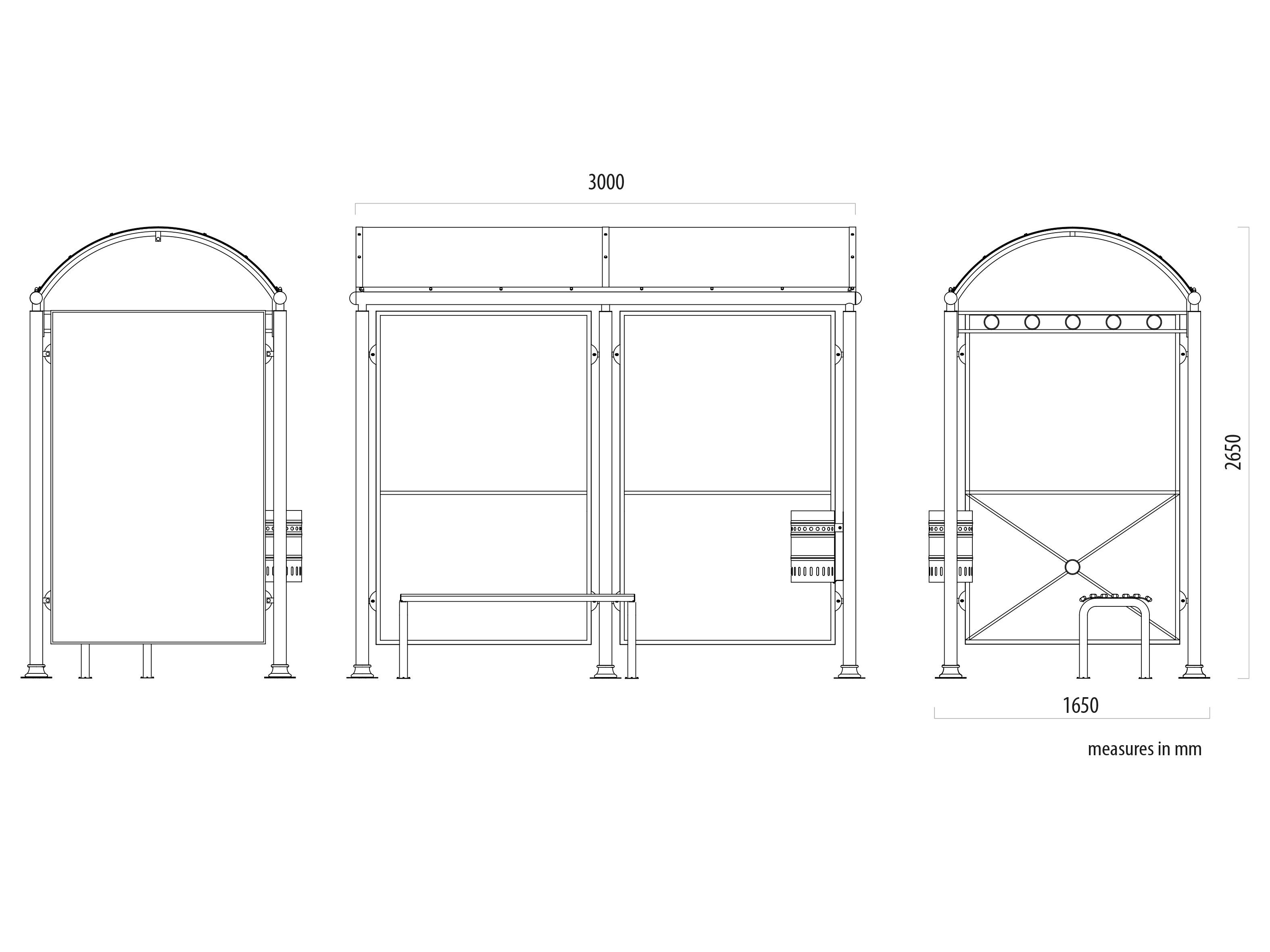 Стальной навес для автобусной остановки Lazzari ARCH-00129689 - Вид №1