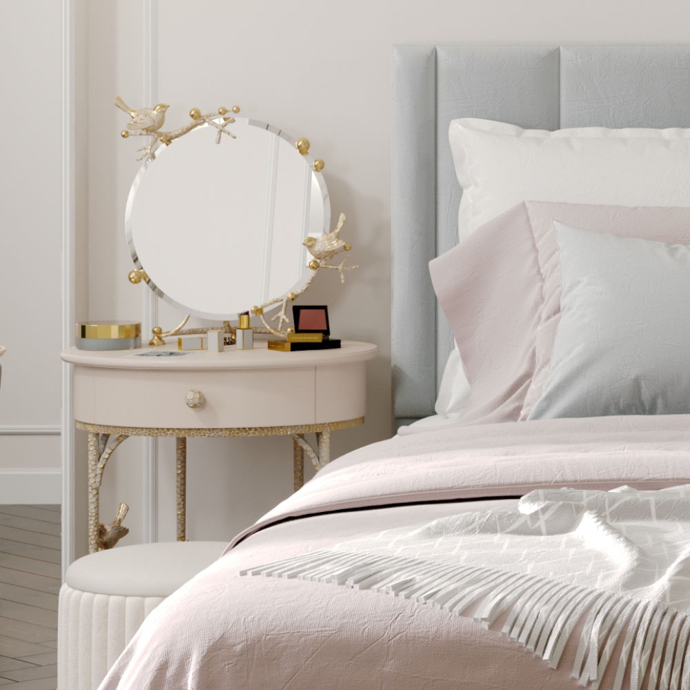 15012,79029 Туалетный столик и зеркало Терра Айвори BOGACHO 4627196590496, 4627196590373 - Вид №1