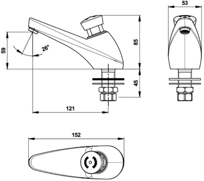 Порционный кран Presto 605 64602 64602.0 - Вид №1