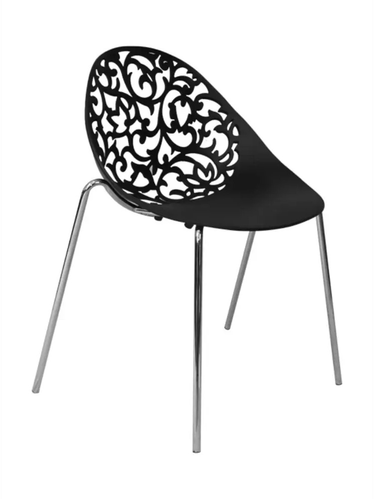 91352253 Стул Огого Обстановочка! Lace 70x80x52 см пластик цвет черный STLM-0879914