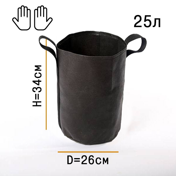 1931 Умный горшок (Гроубэг) 25 литров с боковыми ручками LAB.Space 